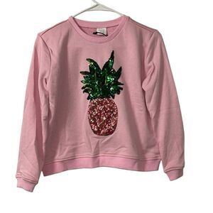 English factory Pink Girls Pineapple Sweater-shirt Top (Size 13/14)